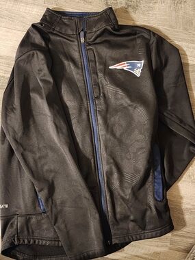 Fanatics Black New England Patriots Full-Zip Jacket with Blue Trim